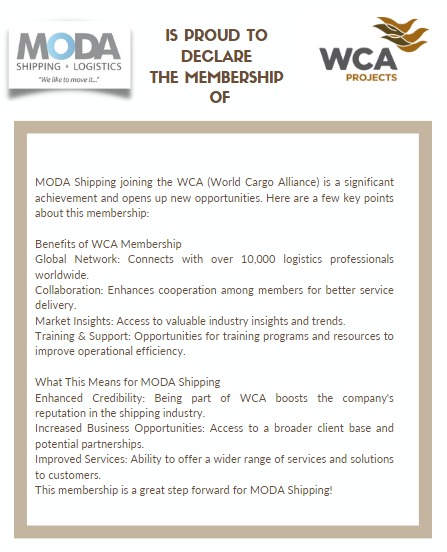 Moda is proud to declare the membership of WCA